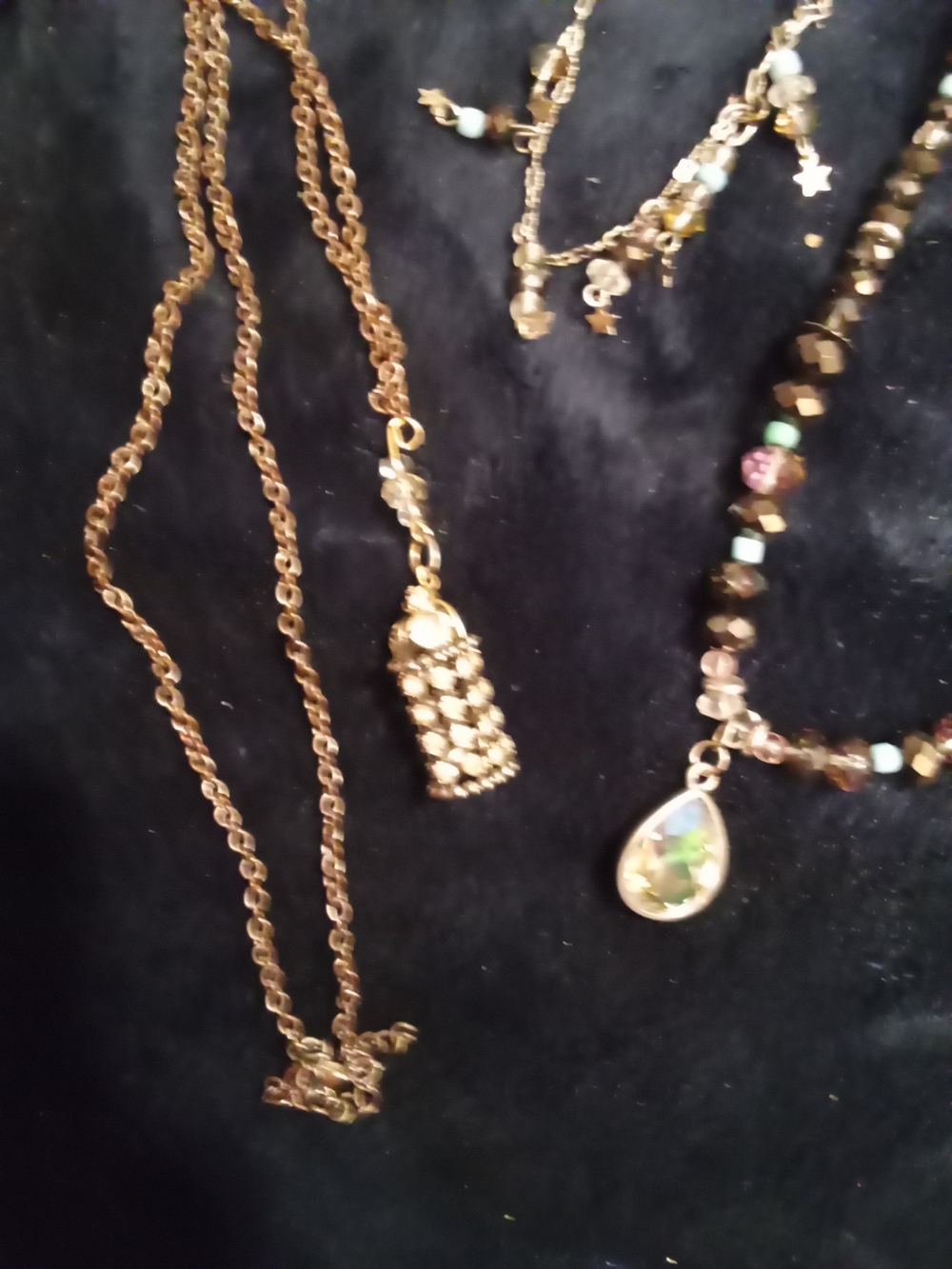SilverTone Layered Pendant Necklace with Sparkling Tassel